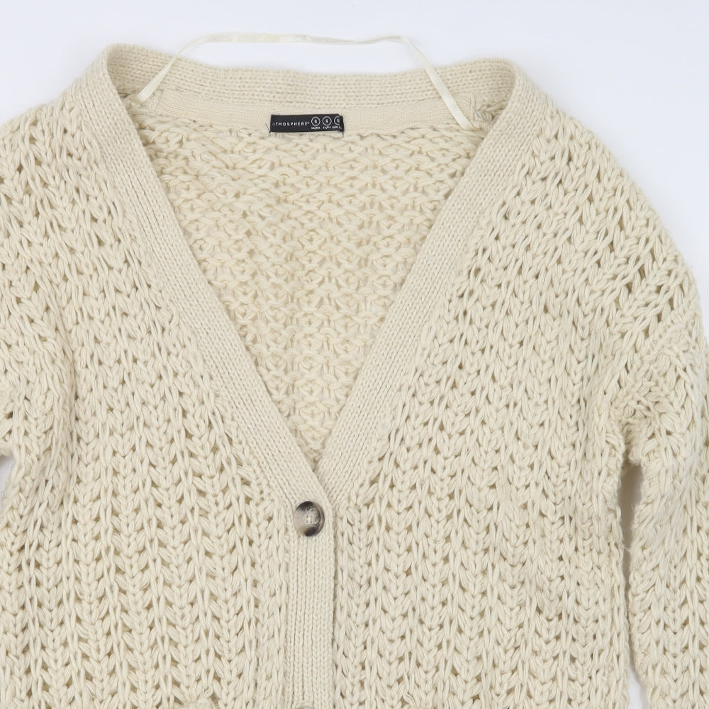 Atmosphere Womens Beige  Knit Cardigan Jumper Size S