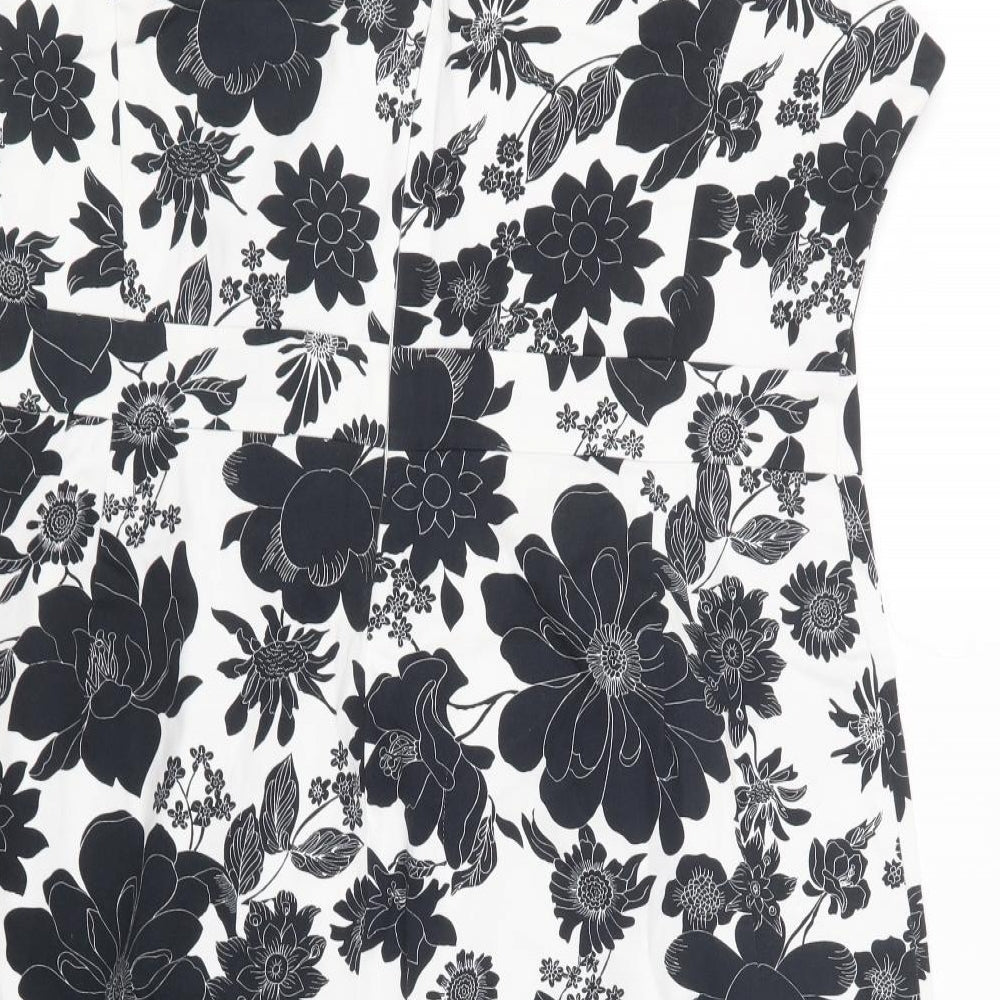 F&F Womens Black Floral  A-Line  Size 18