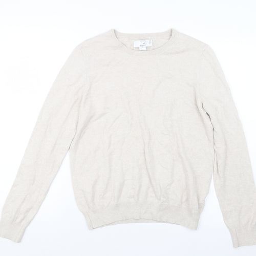 Meraki Womens Beige  Knit Pullover Jumper Size M