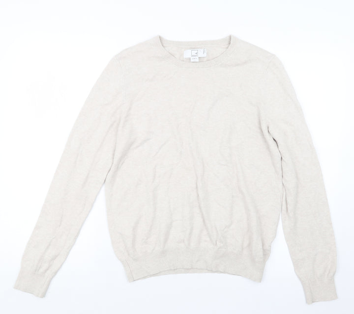Meraki Womens Beige Knit Pullover Jumper Size M