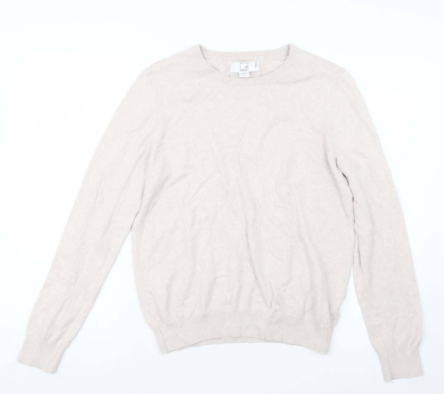 Meraki Womens Beige  Knit Pullover Jumper Size M