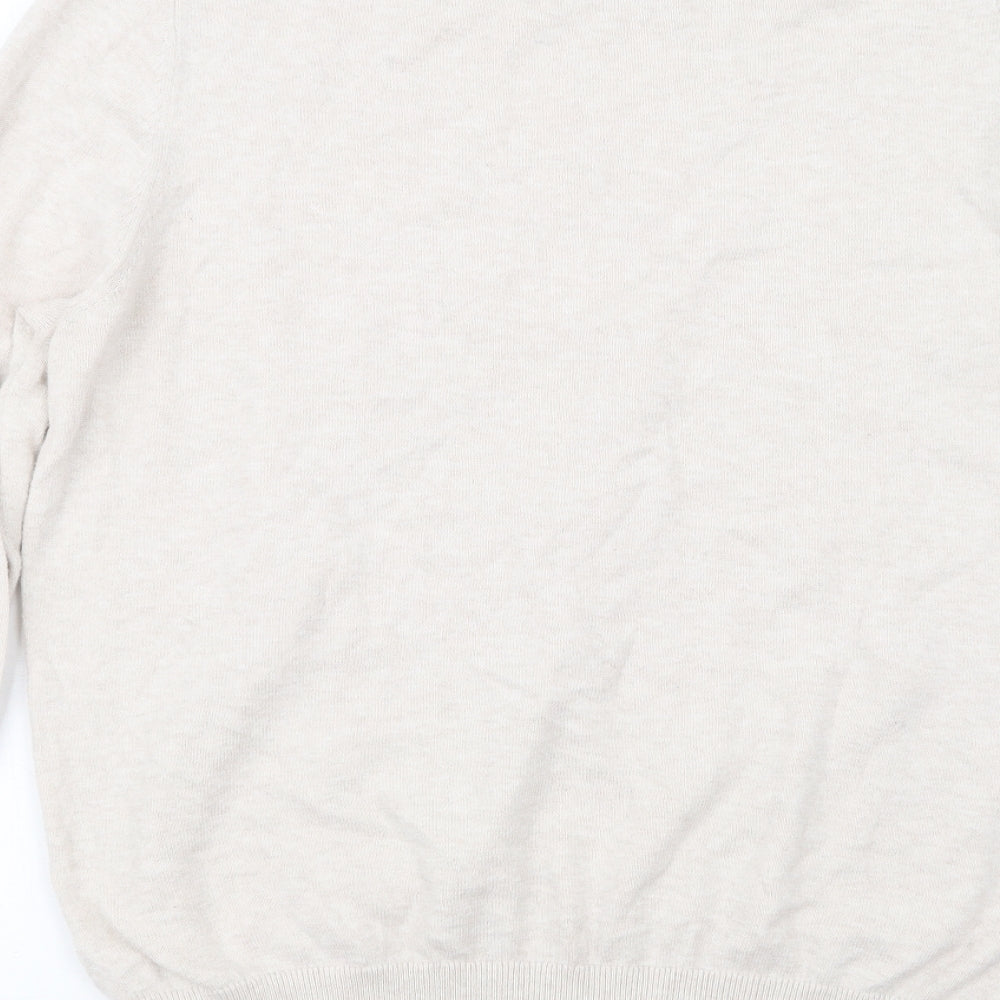 Meraki Womens Beige  Knit Pullover Jumper Size M