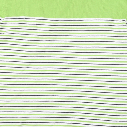 Kem Womens Green Striped Knit Pullover Jumper Size 10