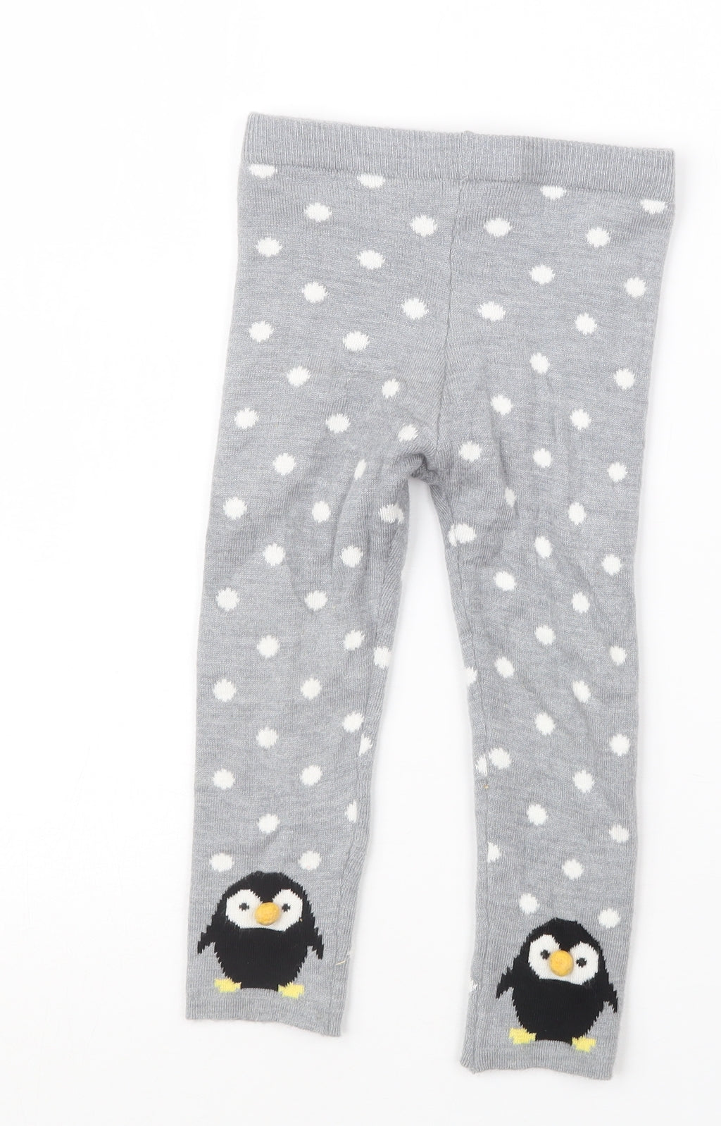 Primark Girls Grey Geometric Knit Capri Trousers Size 18-24 Months