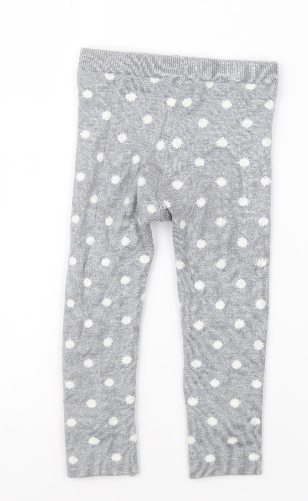 Primark Girls Grey Geometric Knit Capri Trousers Size 18-24 Months