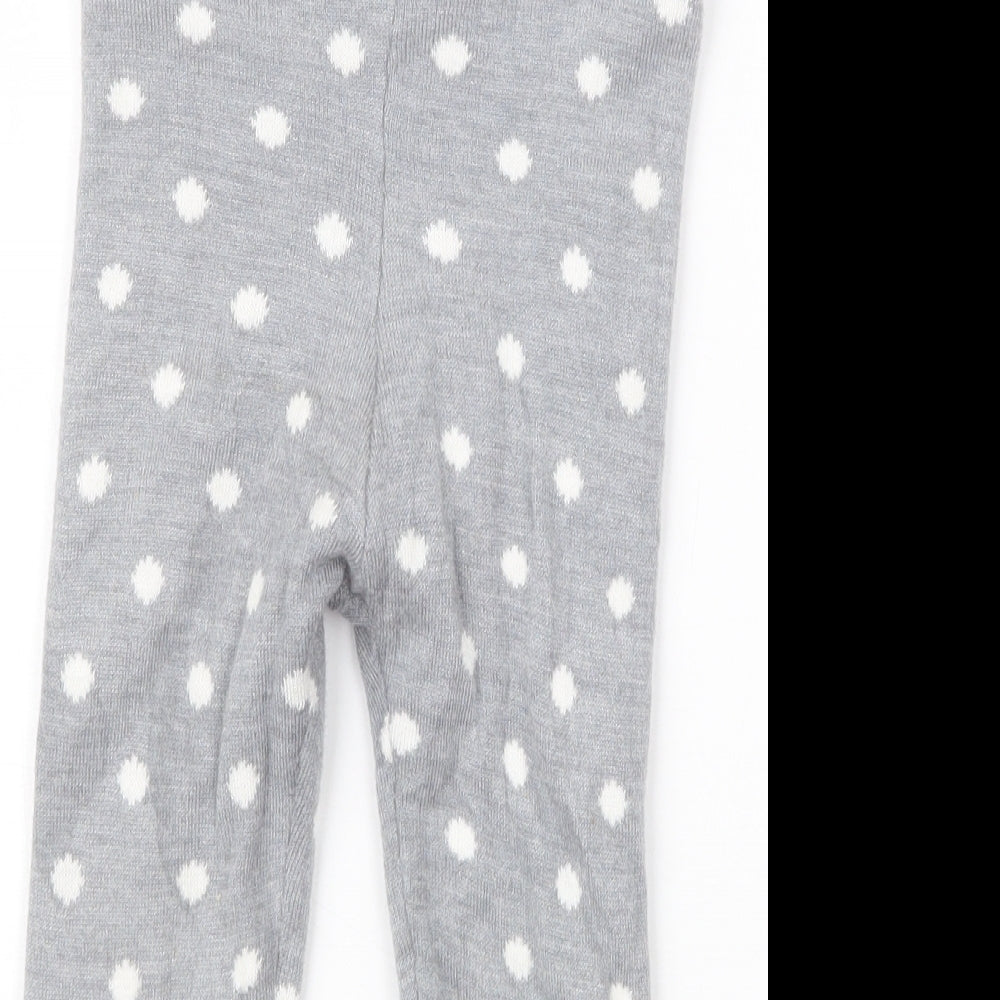Primark Girls Grey Geometric Knit Capri Trousers Size 18-24 Months