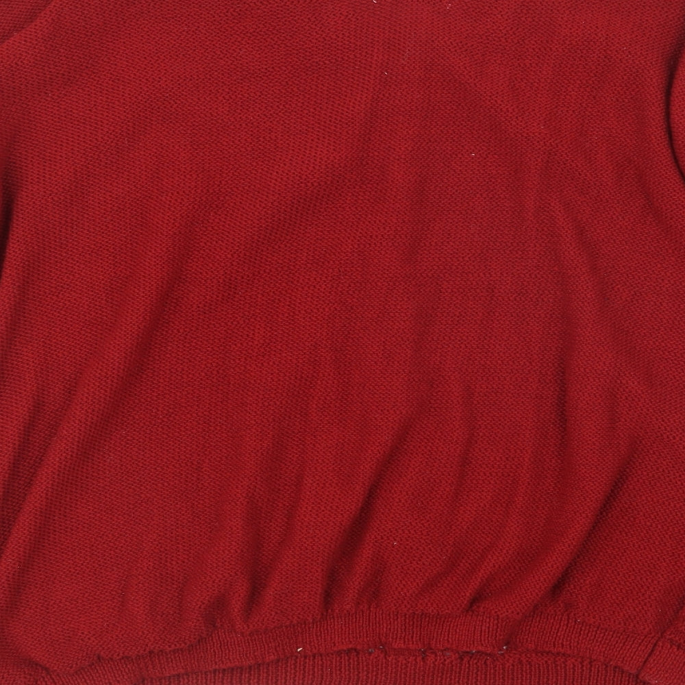 Papaya Womens Red  Knit Pullover Jumper Size M