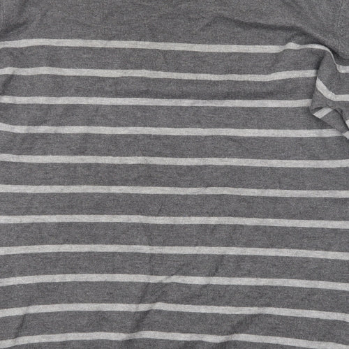 Preworn Womens Grey Striped Knit Pullover Jumper Size 14