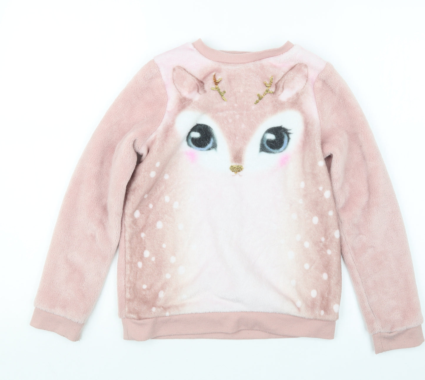 H&M Girls Pink Geometric  Top Pyjama Top Size 9-10 Years
