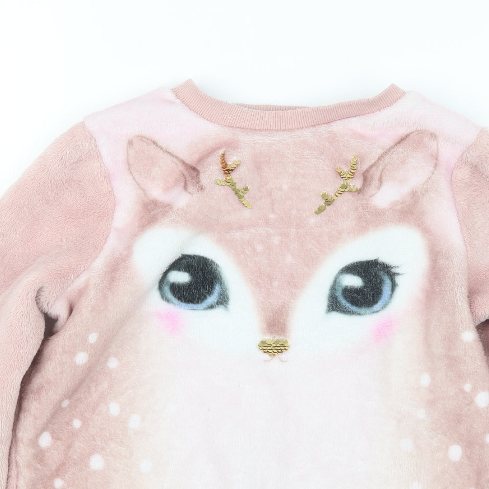H&M Girls Pink Geometric  Top Pyjama Top Size 9-10 Years
