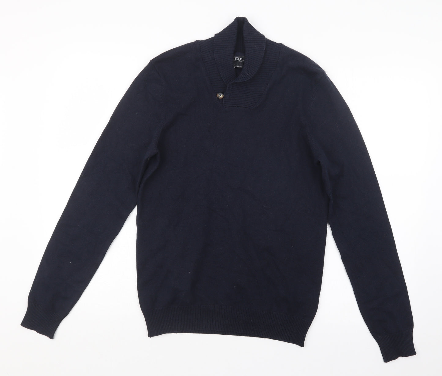 F&F Mens Blue  Knit Pullover Jumper Size S