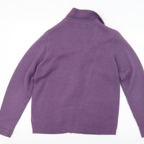 EWM Womens Purple  Knit Cardigan Jumper Size 14