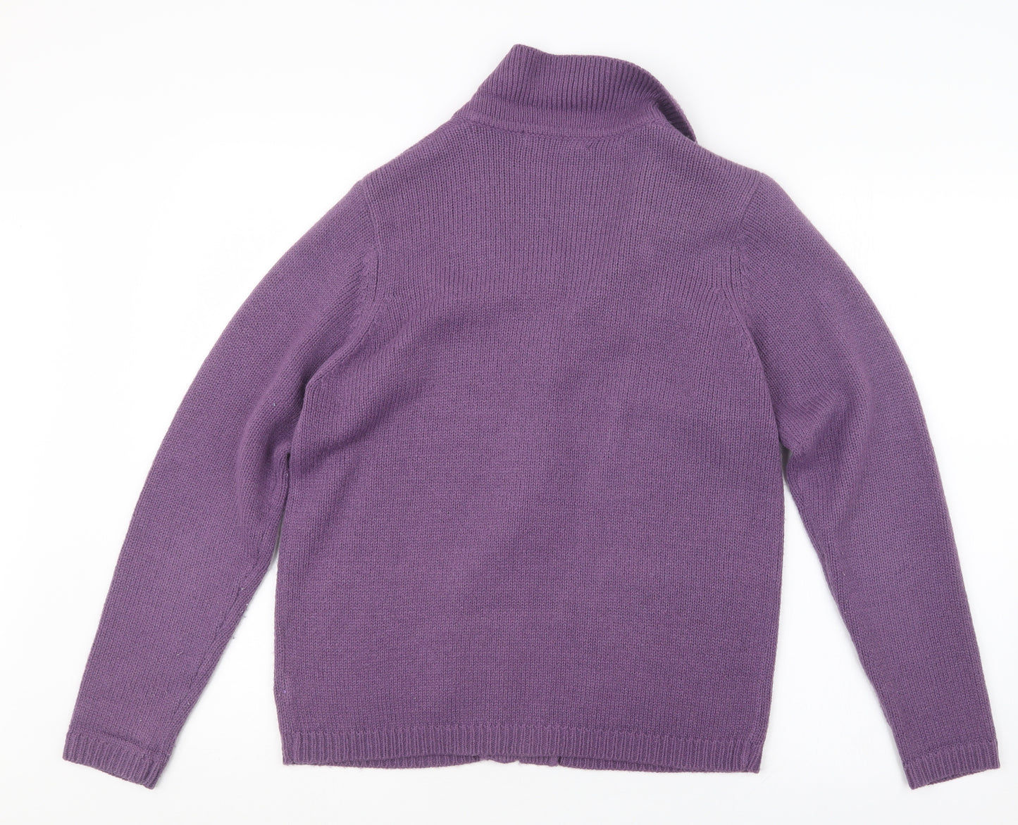 EWM Womens Purple  Knit Cardigan Jumper Size 14