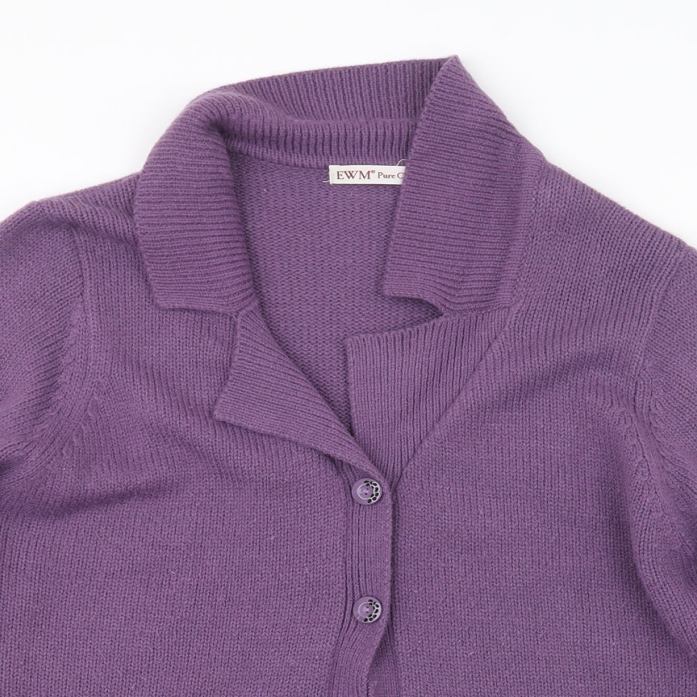 EWM Womens Purple  Knit Cardigan Jumper Size 14