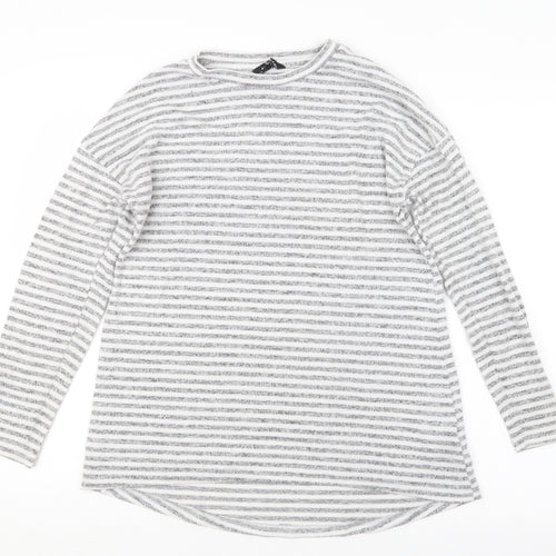 Peacocks Womens Grey Striped  Pullover Jumper Size 12