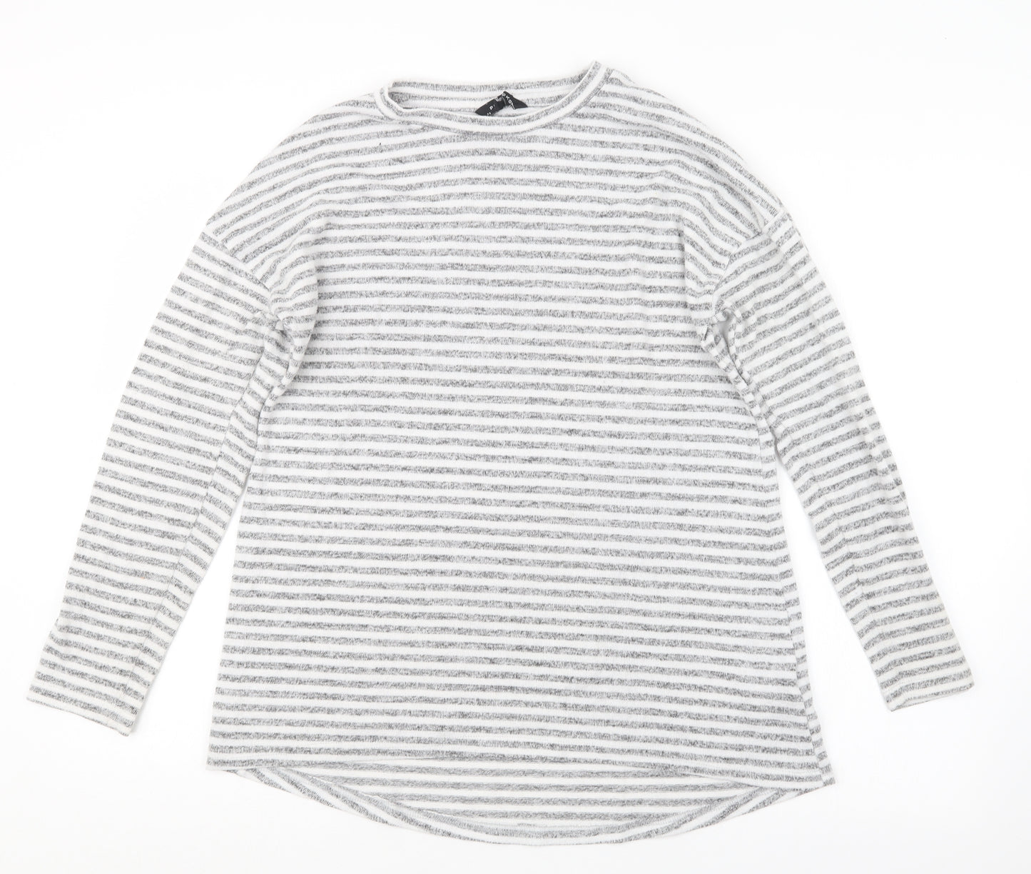 Peacocks Womens Grey Striped  Pullover Jumper Size 12