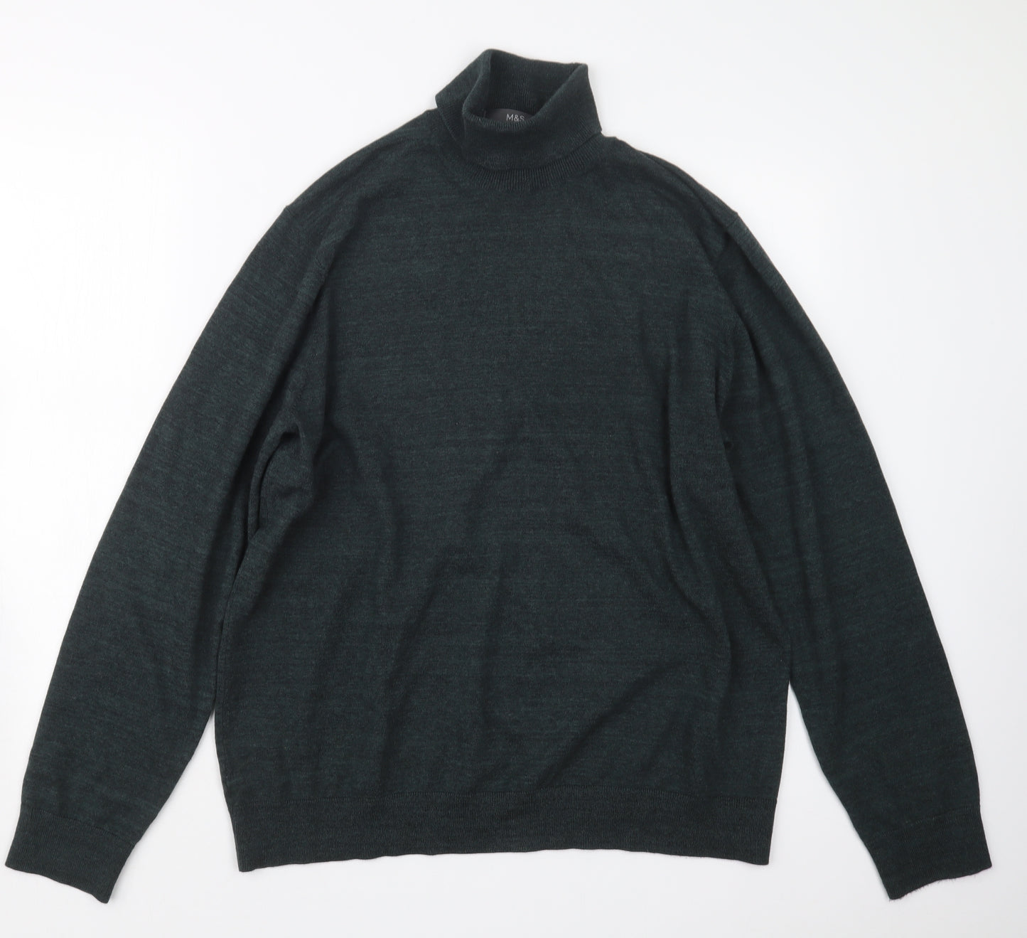 Marks and Spencer Mens Green  Knit Pullover Jumper Size XL