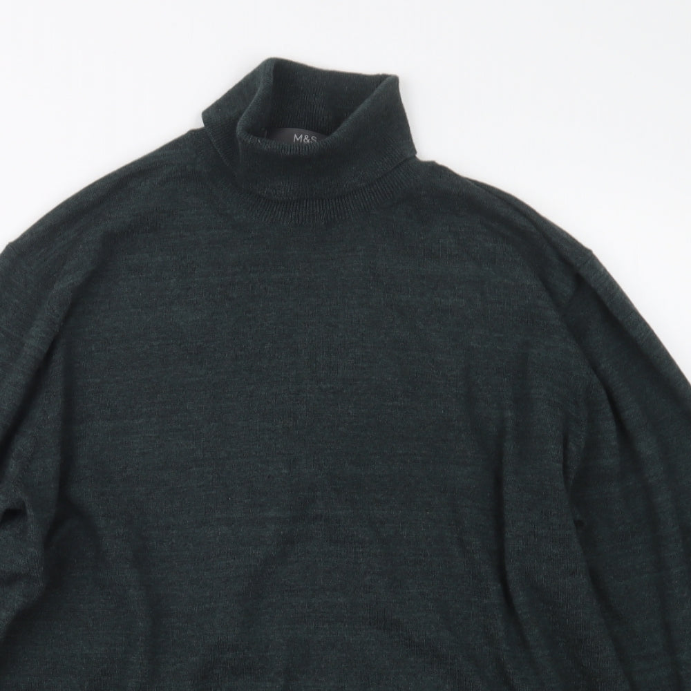 Marks and Spencer Mens Green  Knit Pullover Jumper Size XL