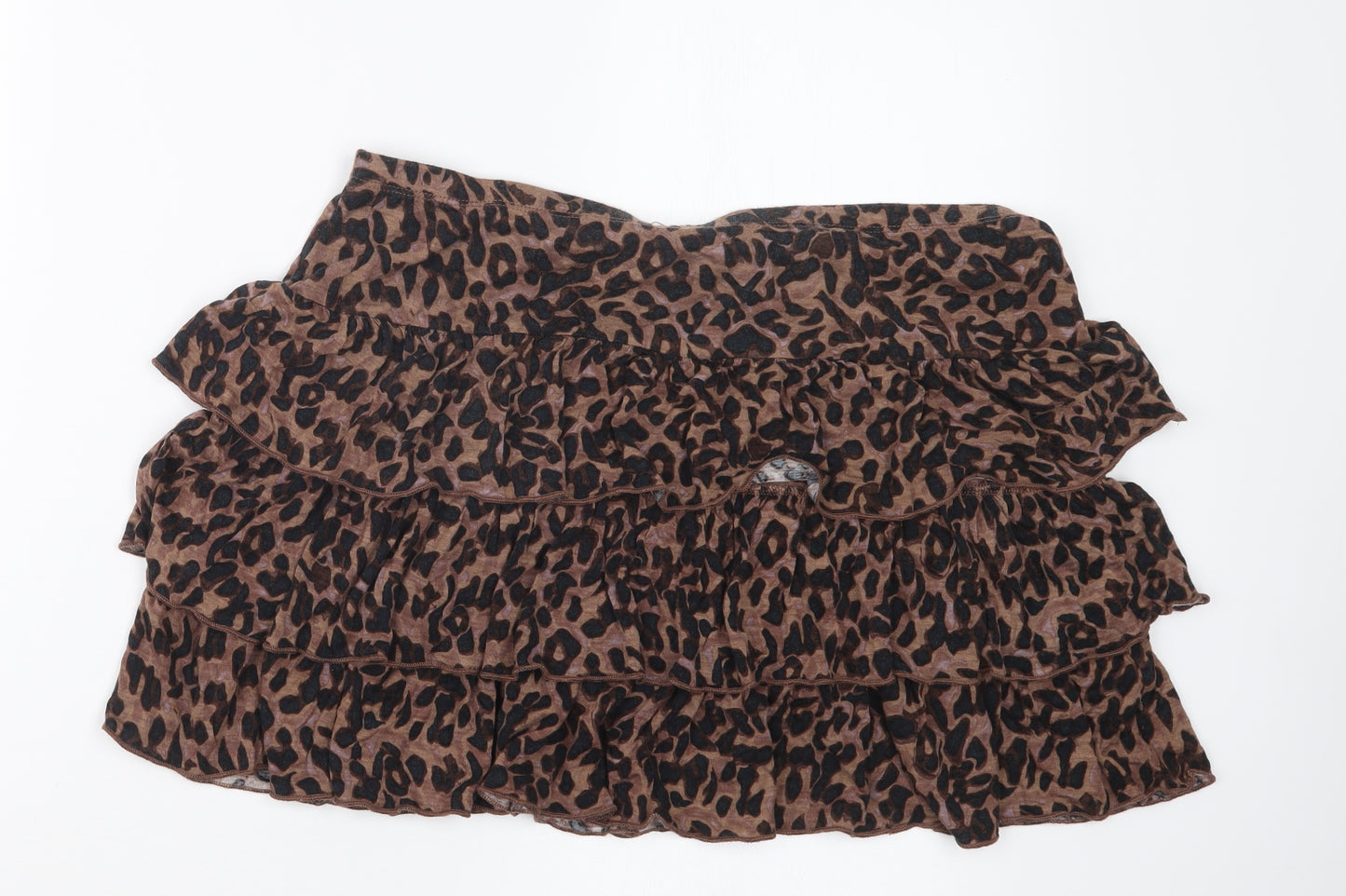 TU Womens Brown Animal Print  Mini Skirt Size 14
