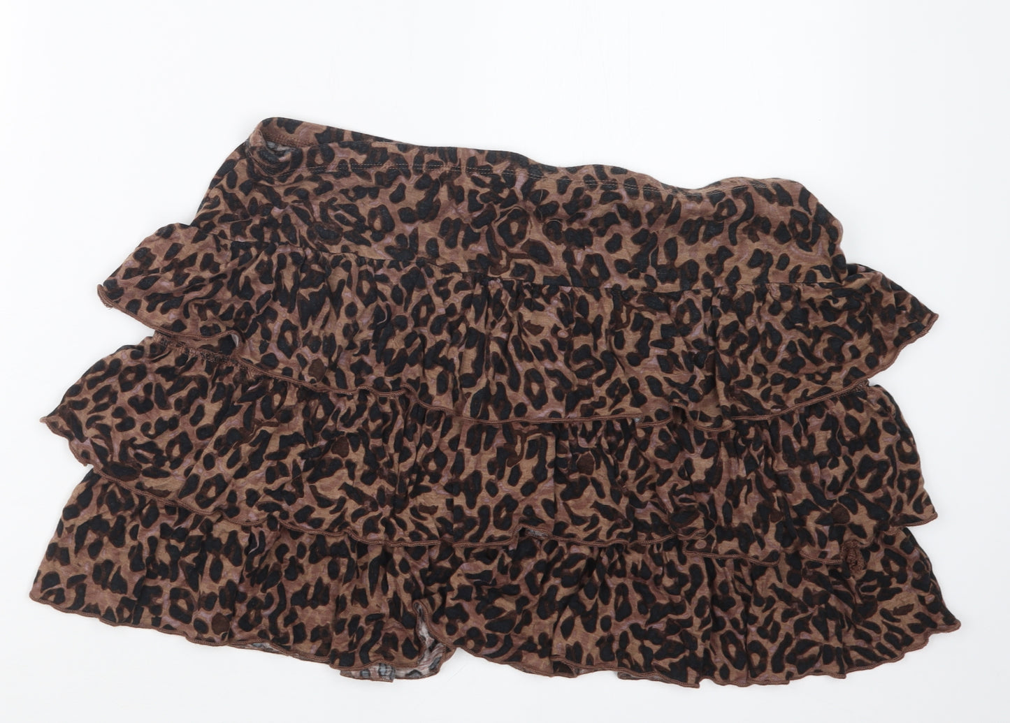 TU Womens Brown Animal Print  Mini Skirt Size 14