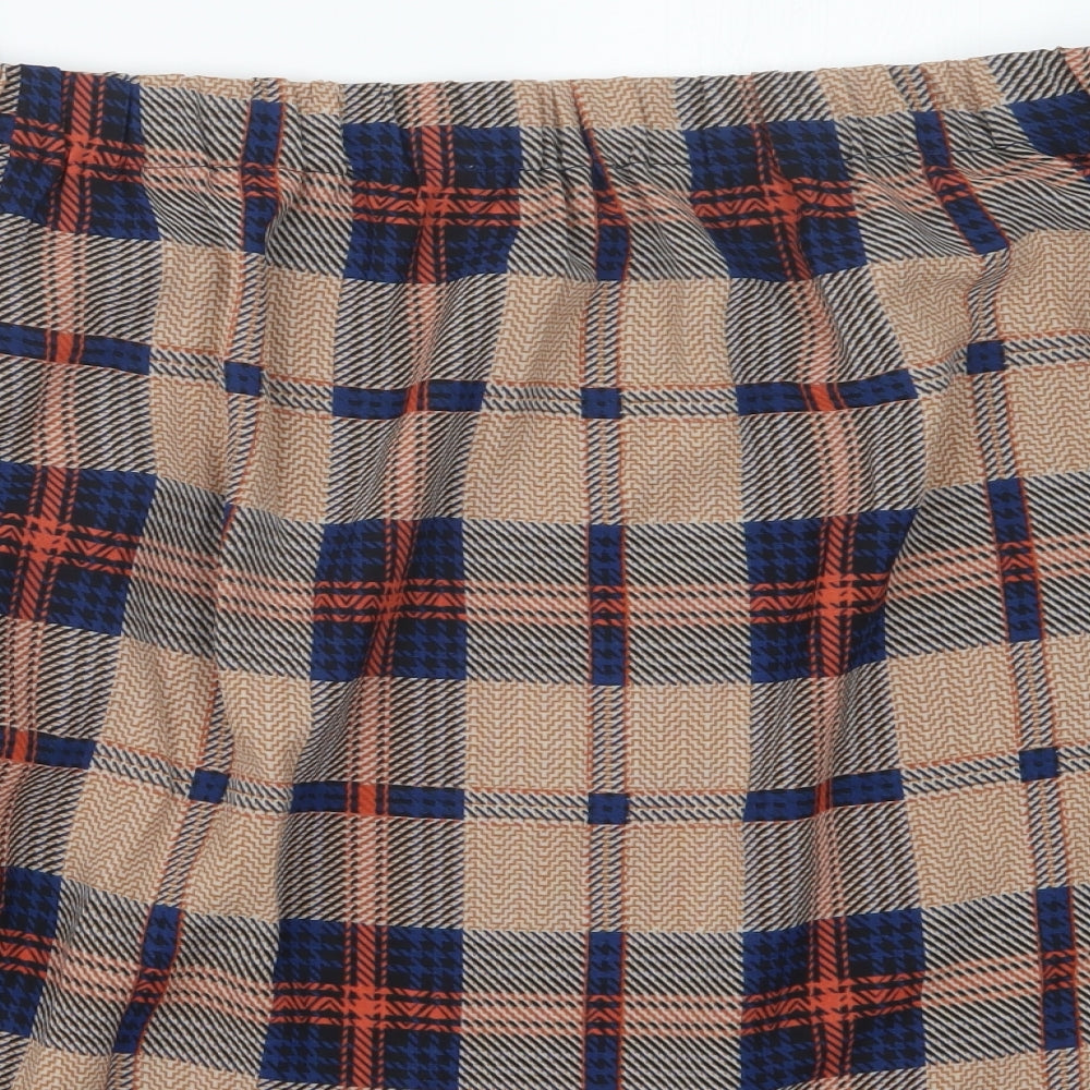 sweewe Womens Beige Check  Basic Blouse Size S