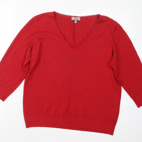 Per Una Womens Red   Pullover Jumper Size 18