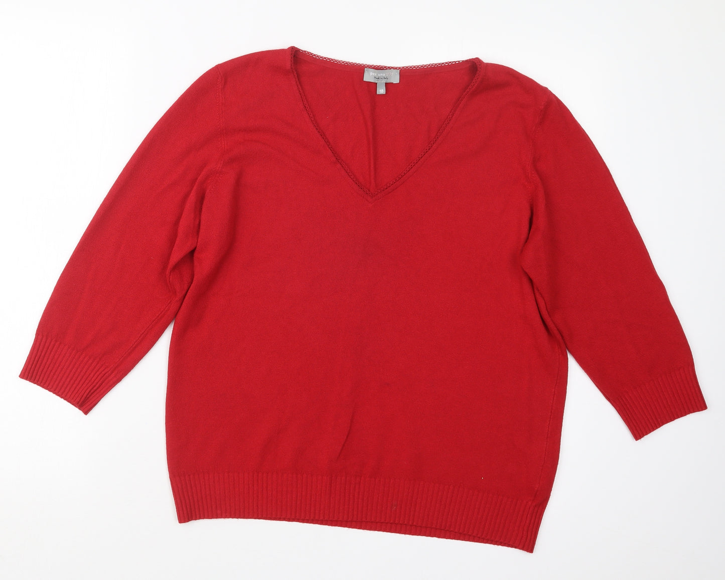 Per Una Womens Red   Pullover Jumper Size 18