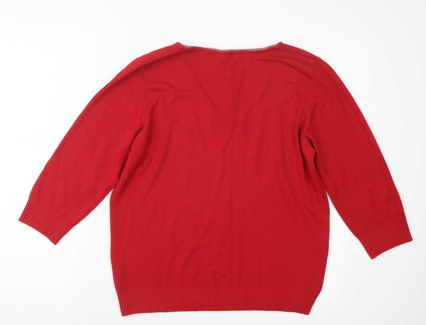 Per Una Womens Red   Pullover Jumper Size 18
