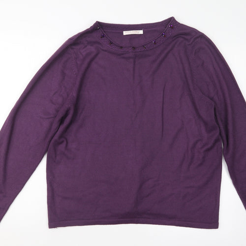 anna rose Womens Purple  Knit Pullover Jumper Size L
