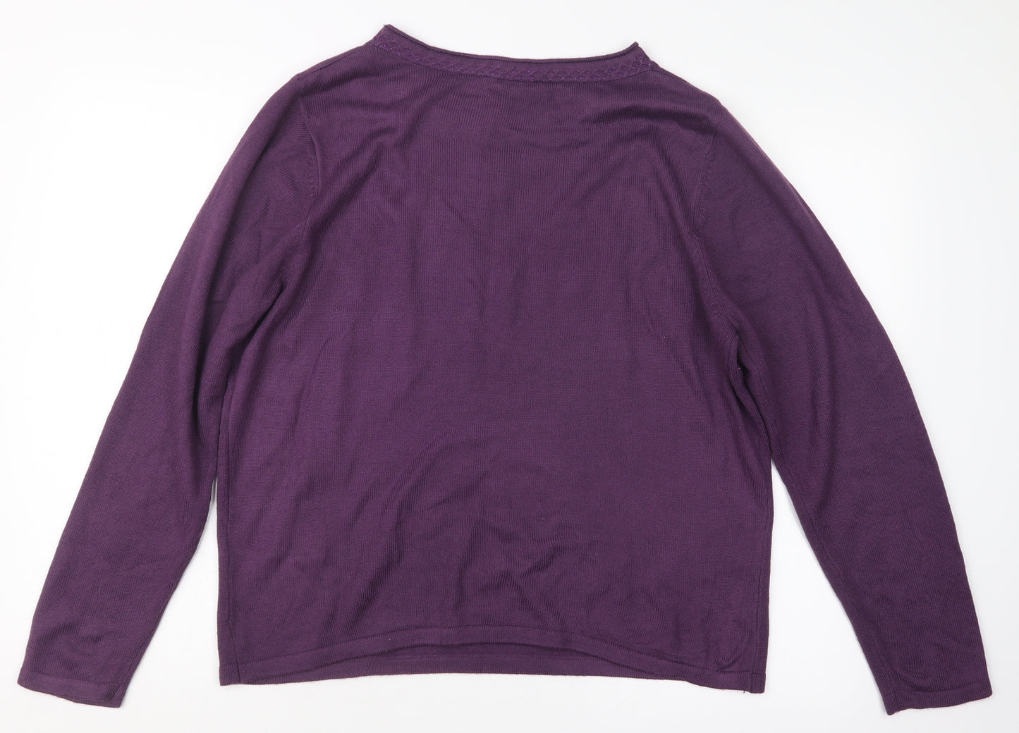 anna rose Womens Purple  Knit Pullover Jumper Size L
