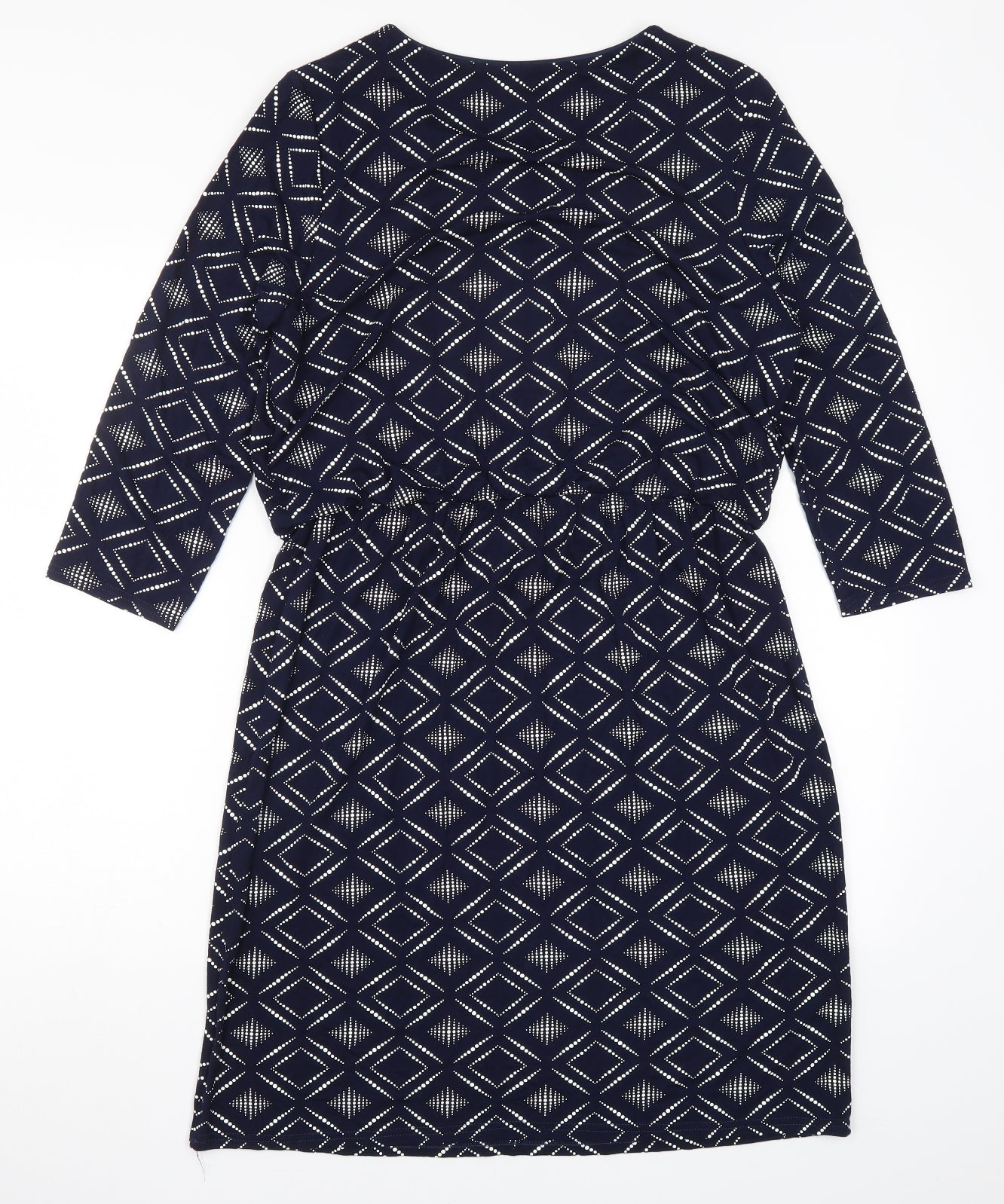 Roman Womens Blue Geometric  A-Line  Size 16