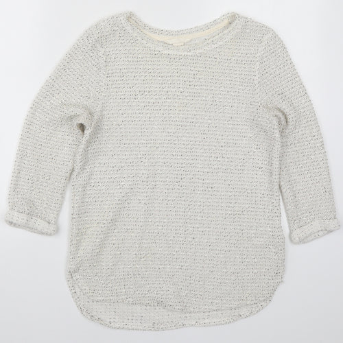 H&M Womens White  Knit Pullover Jumper Size XS