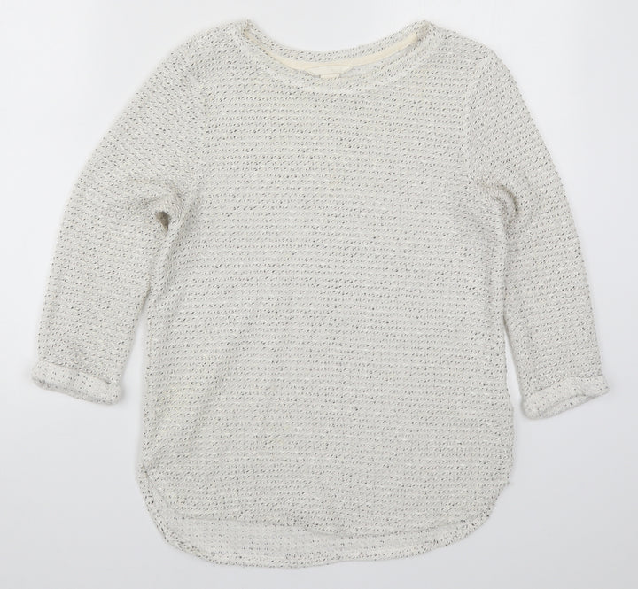 H&M Womens White  Knit Pullover Jumper Size XS