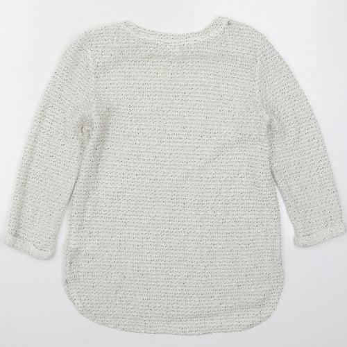 H&M Womens White  Knit Pullover Jumper Size XS