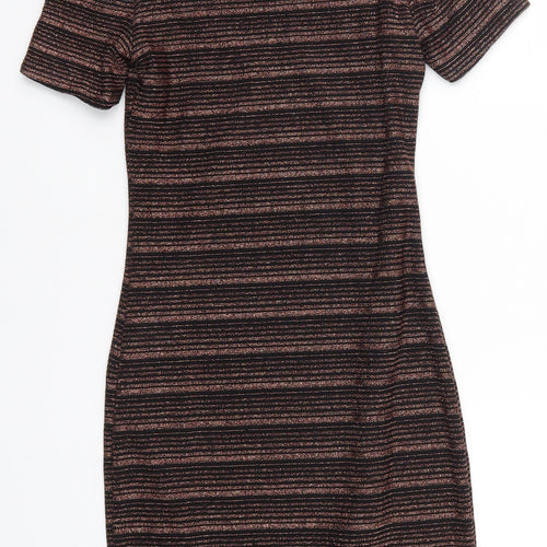 New Look Womens Brown Striped  Bodycon  Size 8