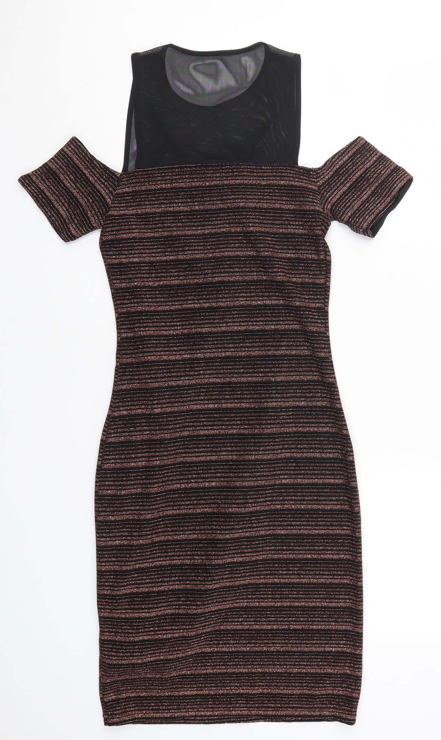 New Look Womens Brown Striped  Bodycon  Size 8