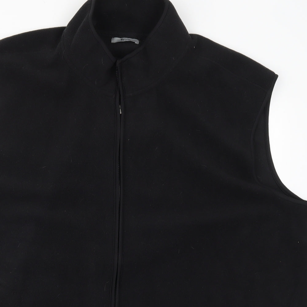 TU Mens Black  Fleece Gilet Jacket Size 3XL