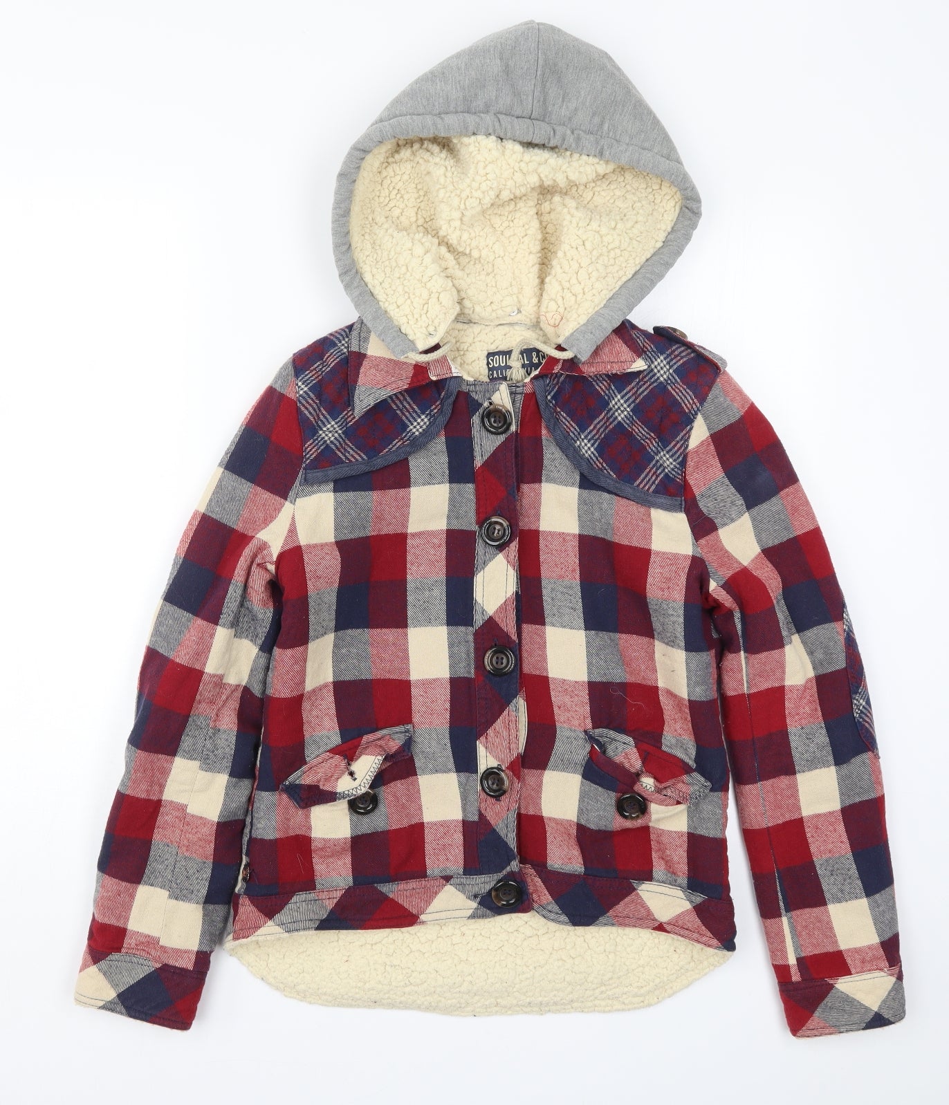 SoulCal&Co Womens Red Check  Jacket  Size 8