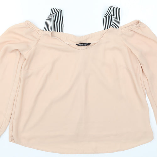Select Womens Pink Striped  Basic Blouse Size 12