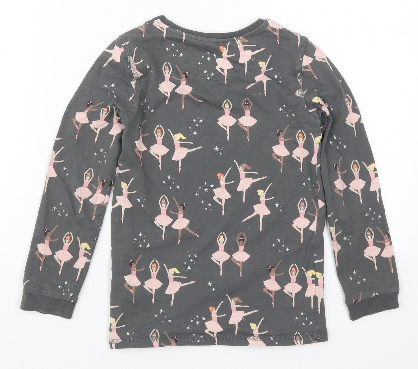 Marks and Spencer Girls Grey   Basic T-Shirt Size 6-7 Years  - Ballerinas