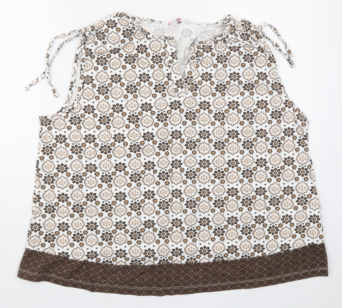 Julipa Womens Brown Floral  Basic Tank Size 22