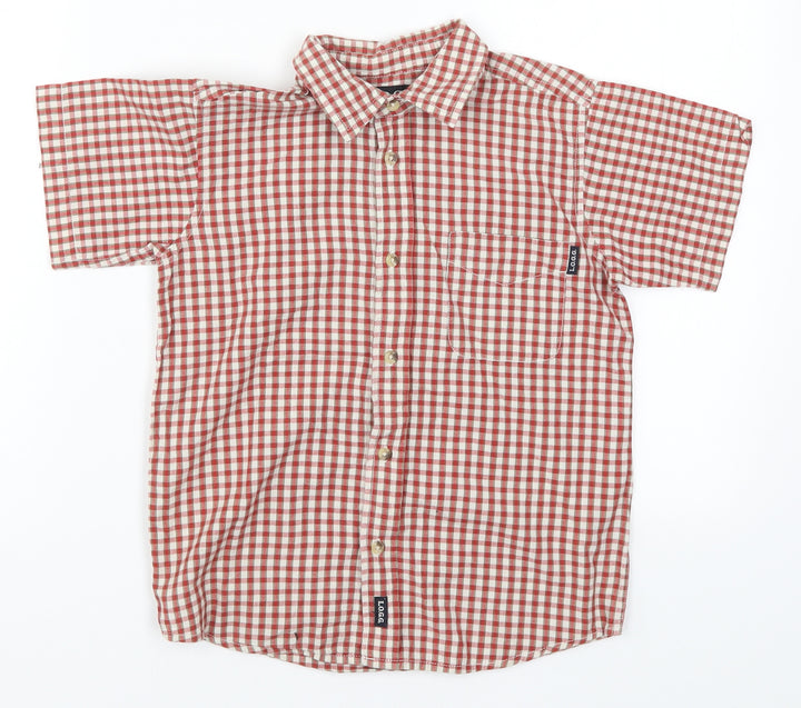 Logg Boys Red Check  Basic Button-Up Size 4 Years