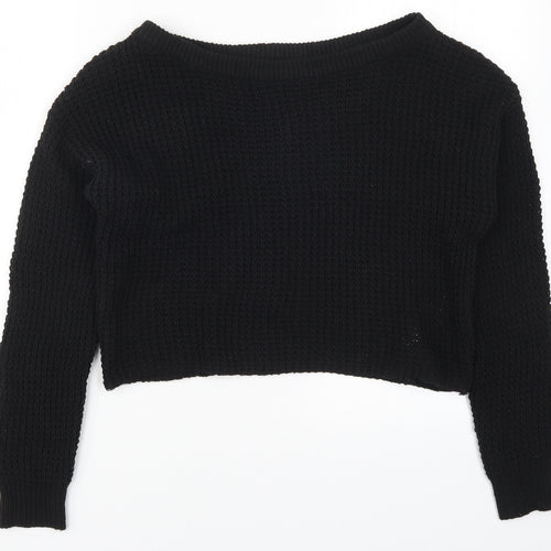 Missguided Womens Black  Knit Pullover Jumper Size 6