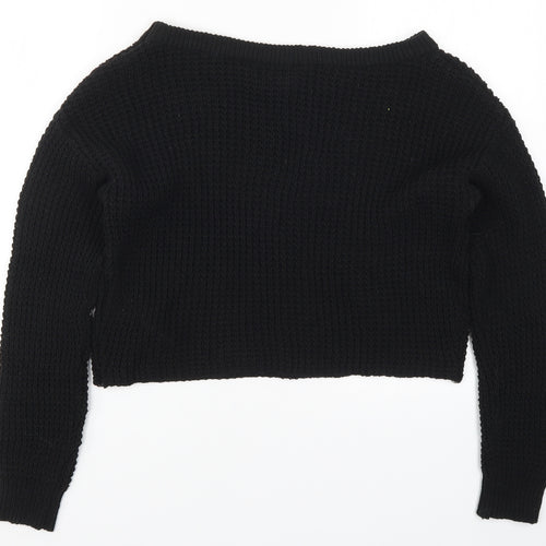 Missguided Womens Black  Knit Pullover Jumper Size 6