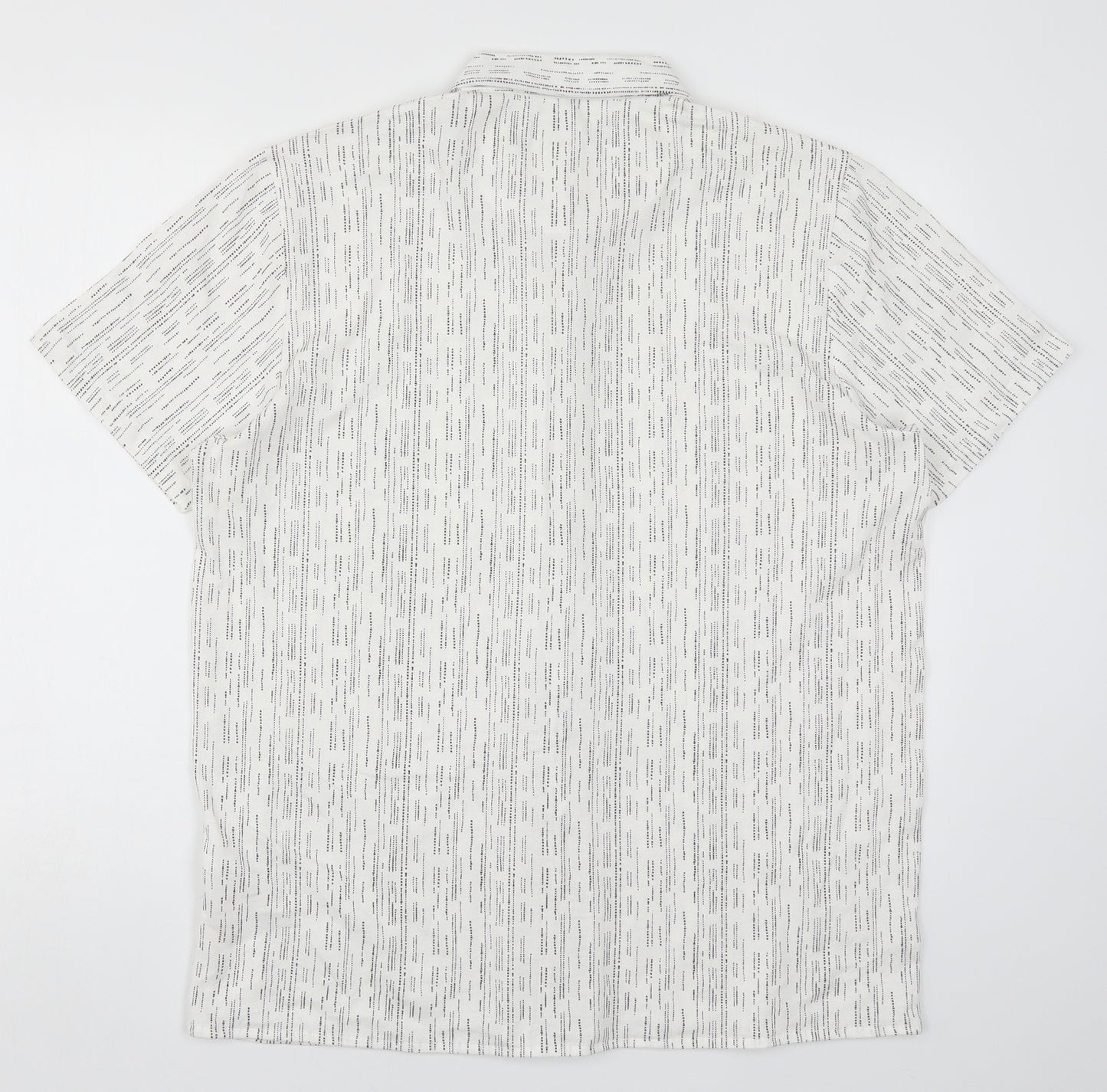 Matalan Mens White Geometric   Button-Up Size L