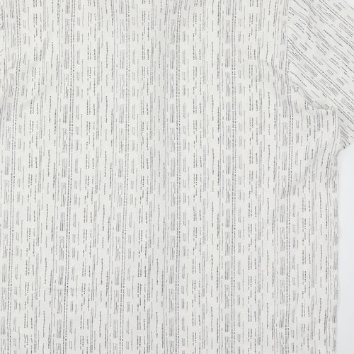 Matalan Mens White Geometric   Button-Up Size L