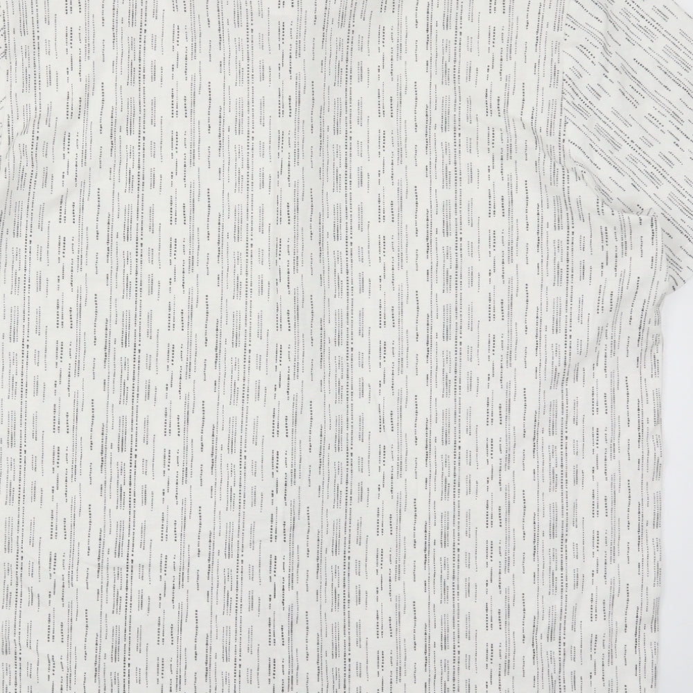Matalan Mens White Geometric   Button-Up Size L