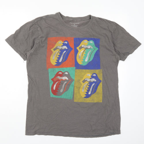 Primark Mens Grey    T-Shirt Size M  - The Rolling Stones North American Tour