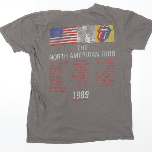 Primark Mens Grey    T-Shirt Size M  - The Rolling Stones North American Tour