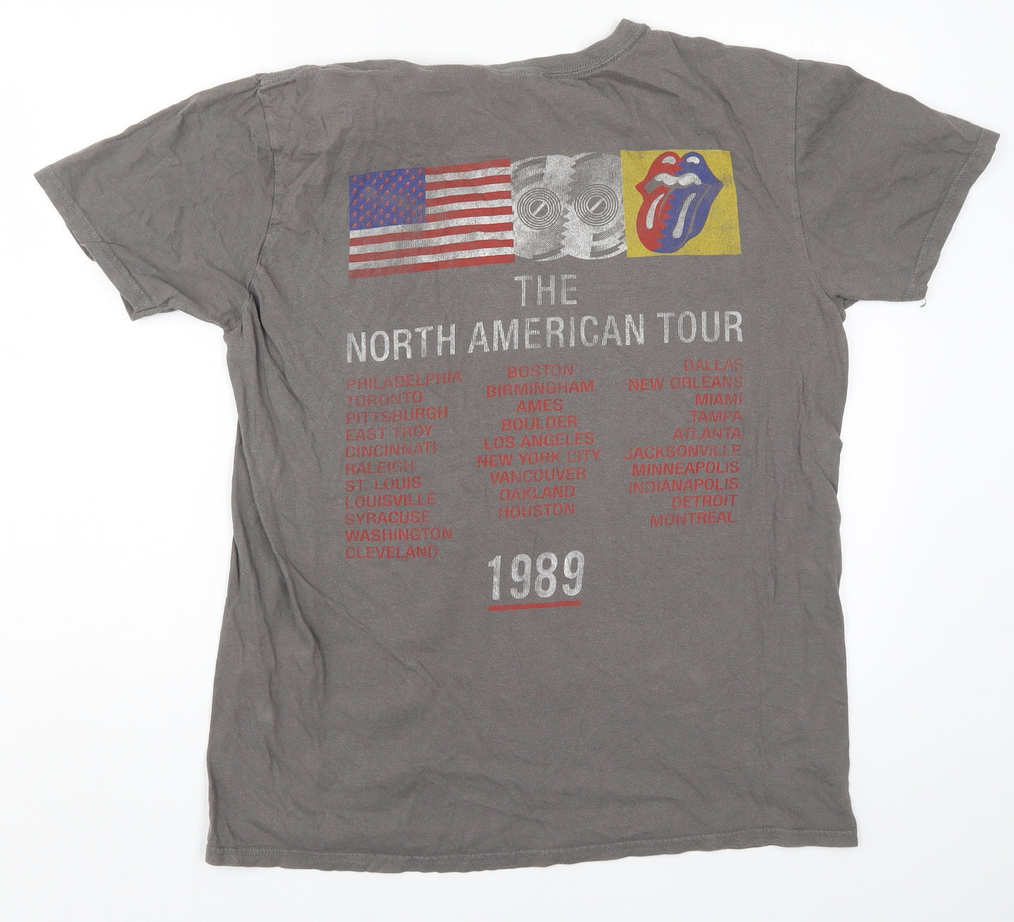 Primark Mens Grey    T-Shirt Size M  - The Rolling Stones North American Tour